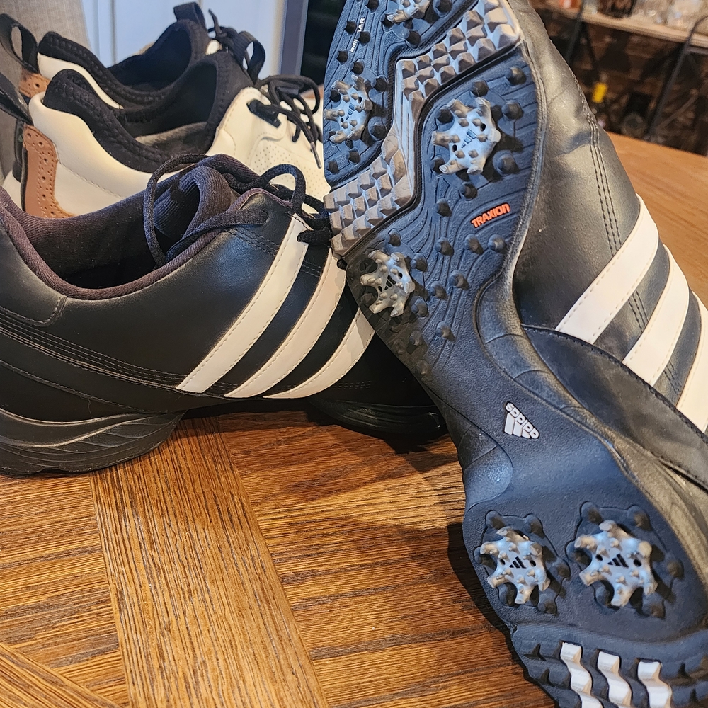 Adidas Men's Black Leather Tour 360 Soft Spike Golf Shoes NWOT 11½ - Picture 2 of 4